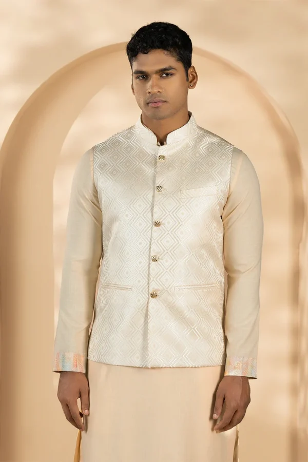 Geometric 3D Jaquard Waist Coat
