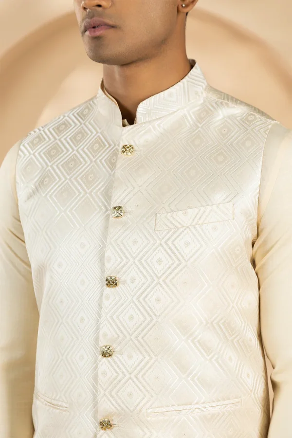 Geometric 3D Jaquard Waist Coat - Image 2