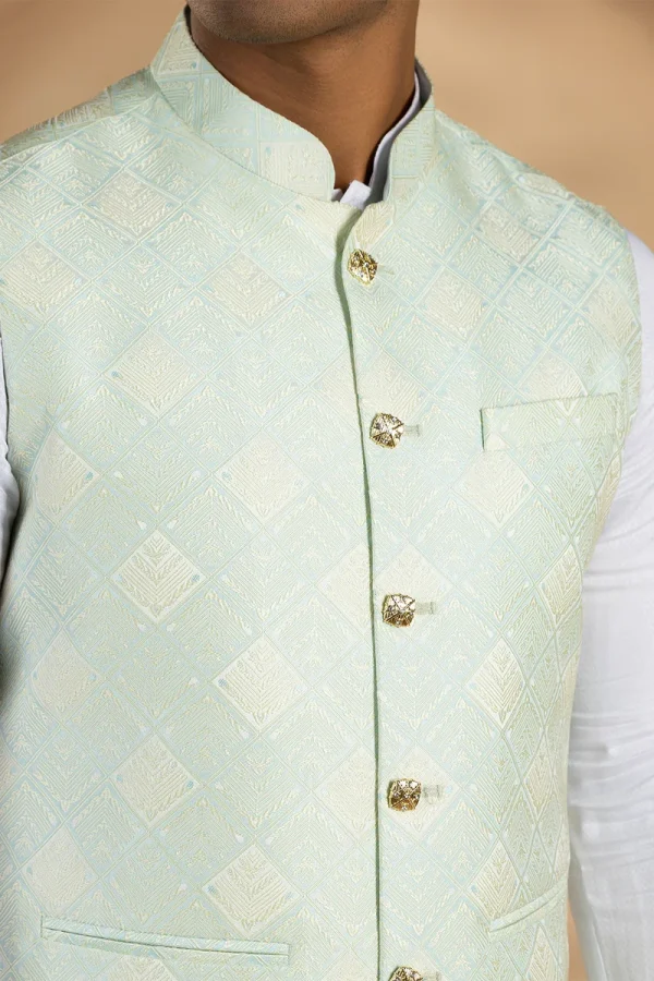 Geometric 3D Jaquard Waist Coat - Image 2