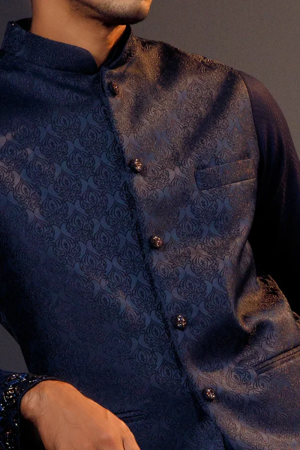 Self Embroidered Ceremonial Waist Coat - Image 2